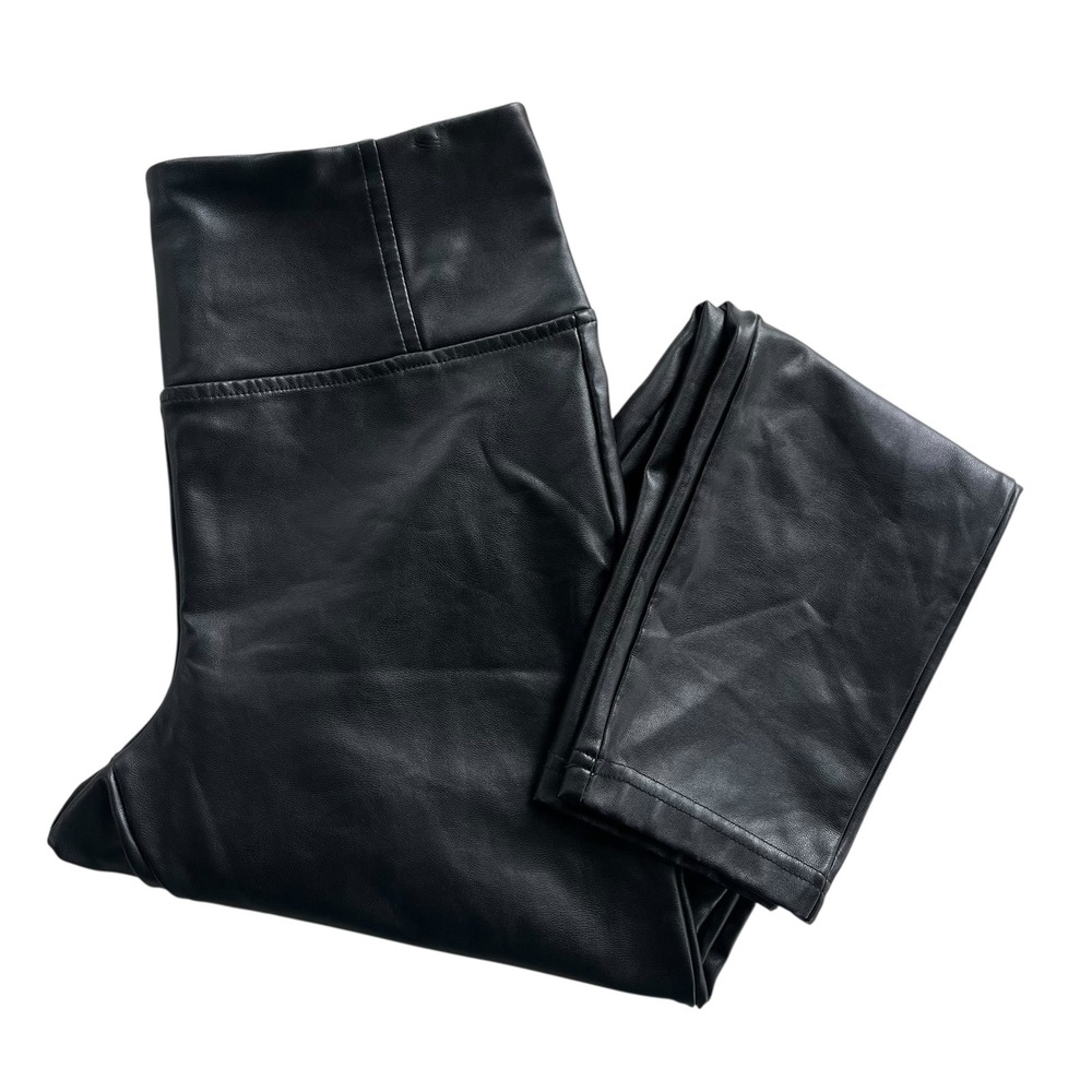 Studio Badgley Mischka Women's S Black Faux Leather Fleece Lined Leggings Grunge